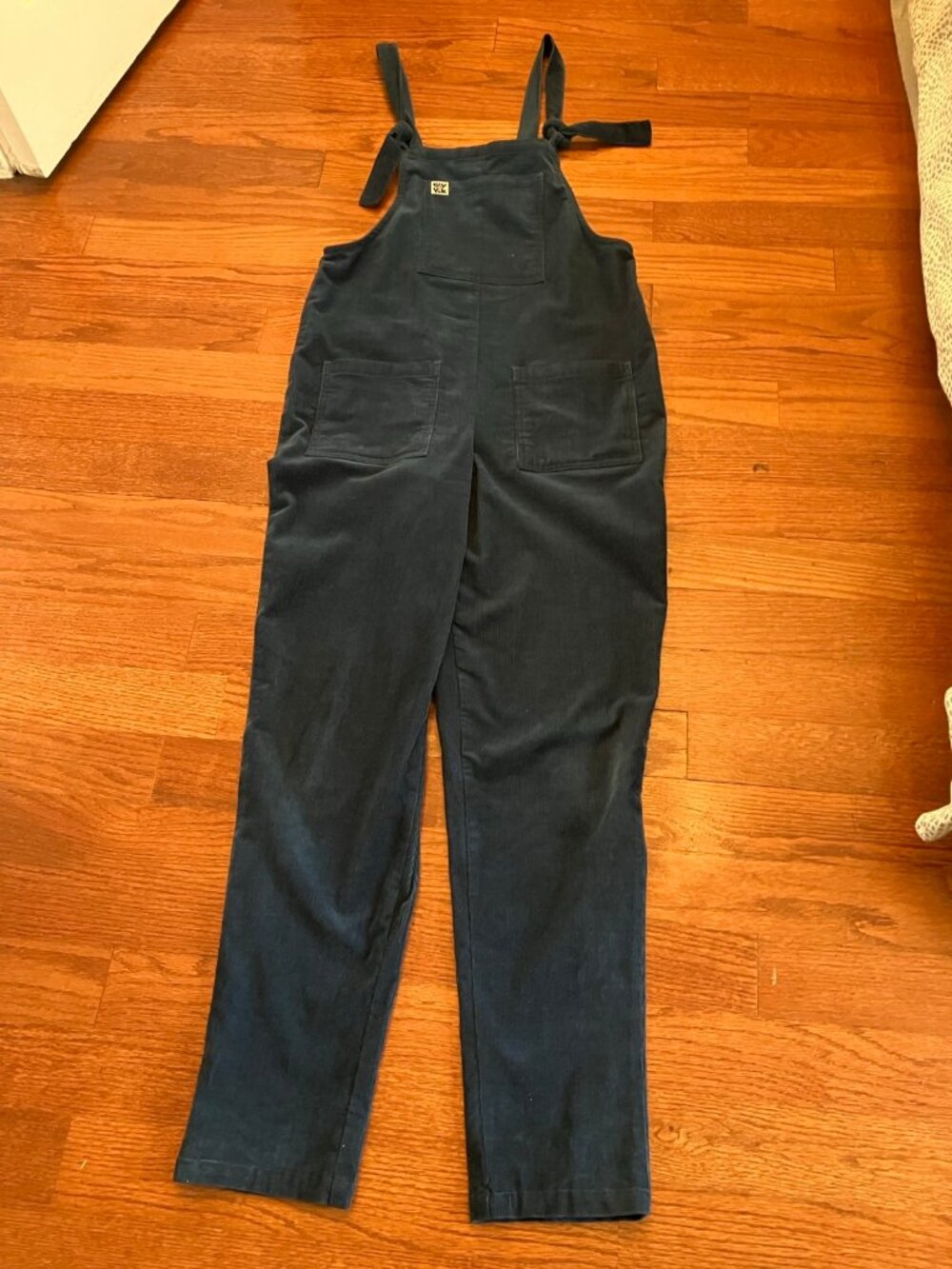 Lucy and Yak Curduroy Dungarees in Sea Blue
